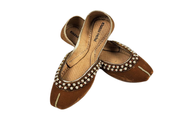 Velvet and Pearls Pure Leather Khussa Poshak Toronto Ethnic